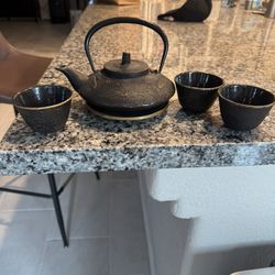 Cast iron tea kettle