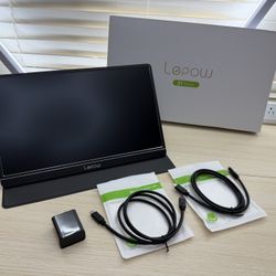 Brand New Lepow 15.6” 1080P Z1 series USB-C monitor.  What you see, is what you get.  Brand new open box (not original accessories).  SKU370-S1