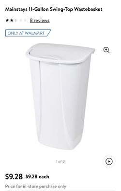 Mainstays 11 Gallon Waste Swing Top Basket