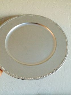 Beaded silver charger