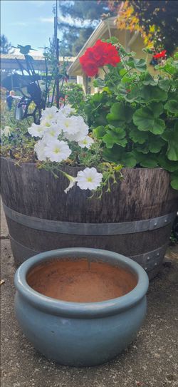 Nice Gray Glazed Terra Cotta Flower Pot