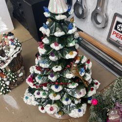 2) Small Christmas Trees & Waterfall 