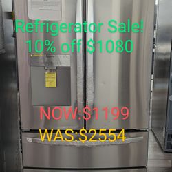 29cu French Door Refrigerator with External Water Dispenser and Double Drawer Bottom Freezer with Ice Dispenser 