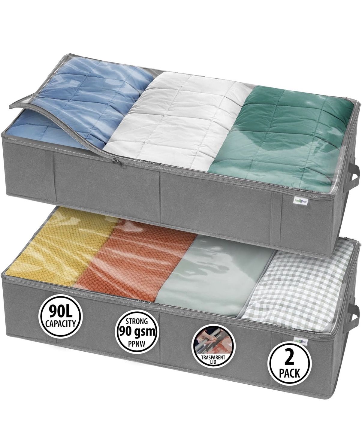 Under Bed Storage Organizers Containers & Clothes Storage Set Of Two