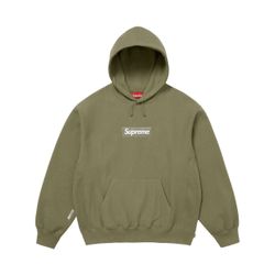 Supreme Box Logo Hoodie S Light Olive