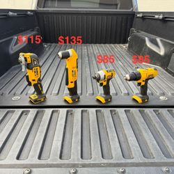 DEWALT 20V MAX Right Angle Drill, Impact Driver & Drill/Driver & DEWALT 20V XR Brushless Oscillating Multi Tool **SEE PIC FOR PRICING**