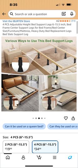 Bed support legs