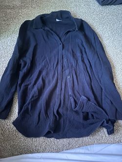 Black Cover up button up