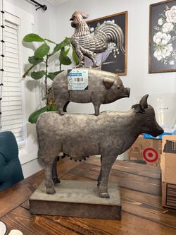 Metal Stacked Farm Animals Figurine