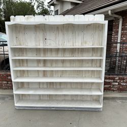 HUGE Antique Rustic Storage Shelf Bookcase Shelves 