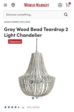 World Market Gray Brad Teardrop 2 Light Chandelier