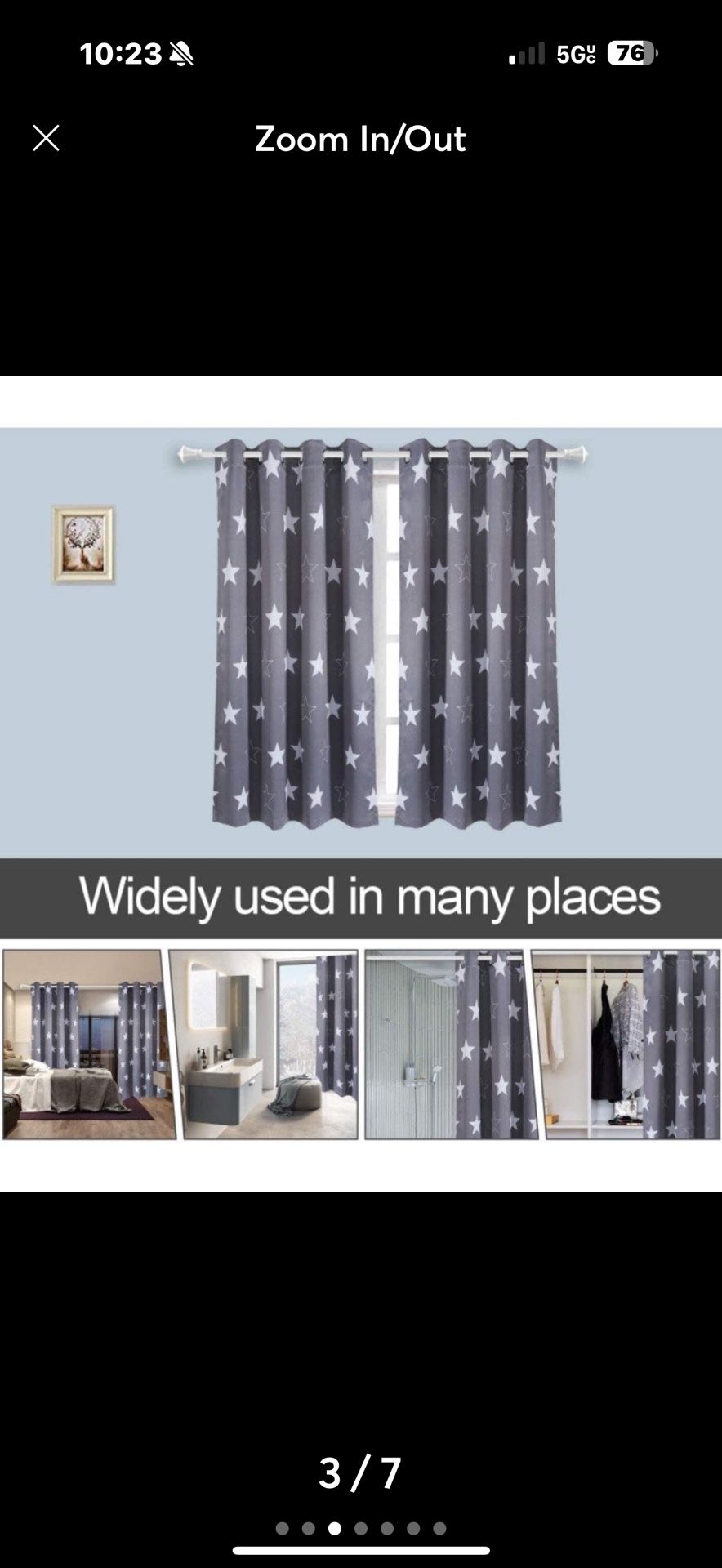 Gray Star Blackout Curtains for Bedroom