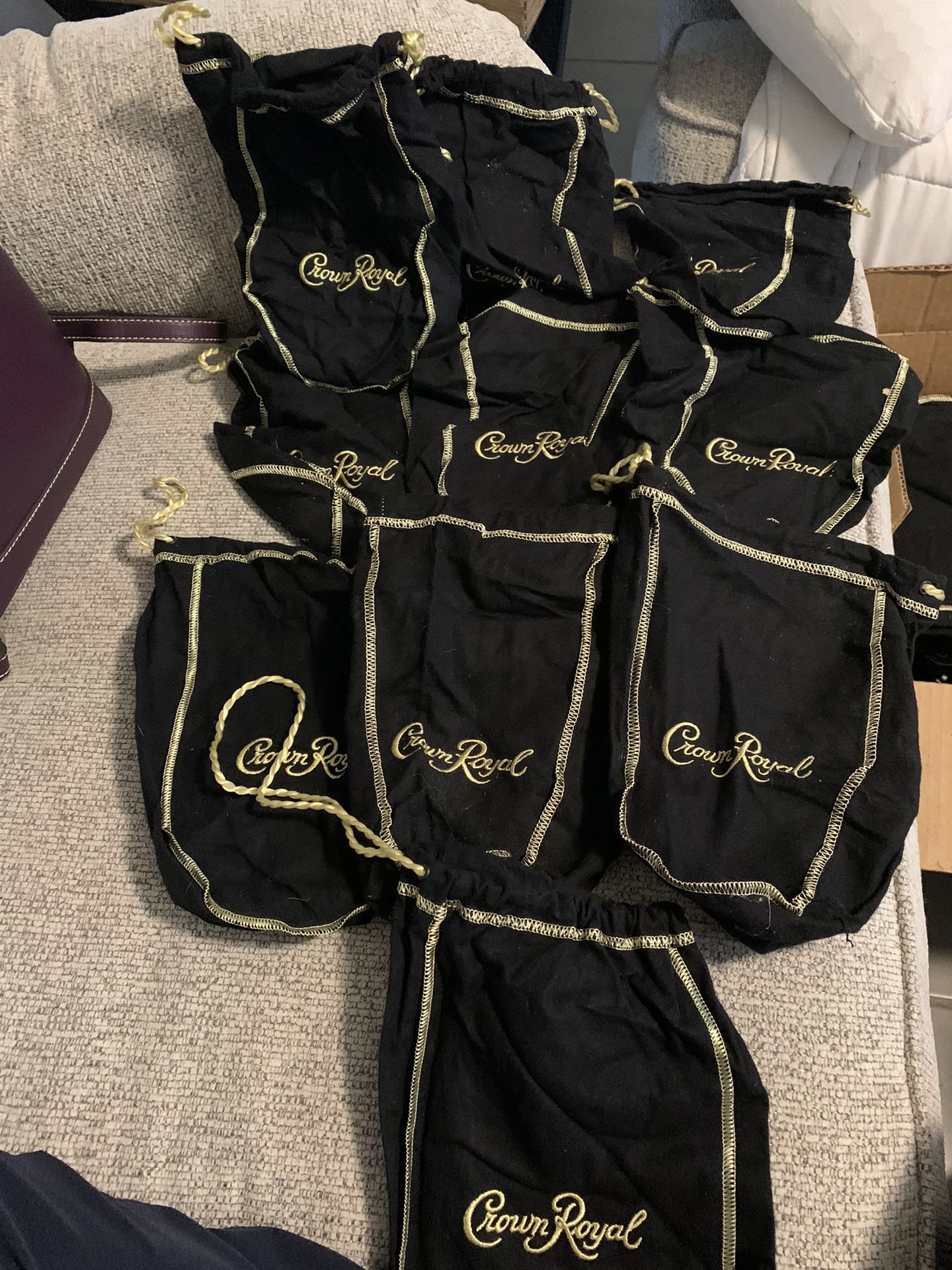Crown Royal Bags. Lot Of 10 . Black Bags .$15