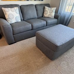 Sofa W Ottoman & Decor Pillows - Model Home Furniture 