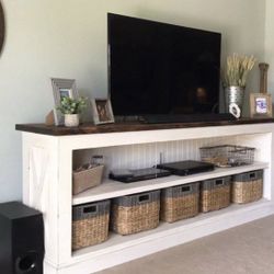 Custom TV Stand Cabinet Entertainment Center TV Lift Modern Rustic Farm House Barn Doors Console Handmade Restorations hardware Insp. Bookshelves 