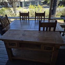 Table And 4 Chairs And T.v. Stand