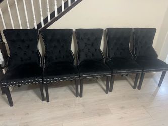 black suede chairs