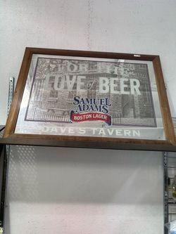 Samuel Adams Boston Lager Framed Mirror Bar Sign