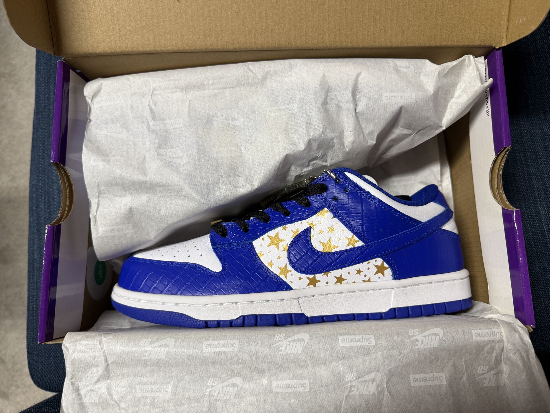 Nike SB Dunk Low Supreme Stars Hyper Royal Blue Size