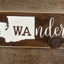 Washington WA state wander sign frame room decor living bathroom picture Nordstroms wood home goods