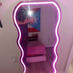 Neon Pink LED Mirror