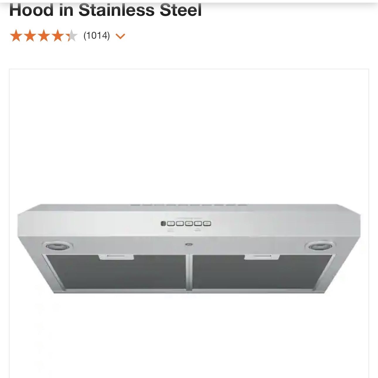 GE 30 in. Under the Cabinet Range Hood in Stainless Steel