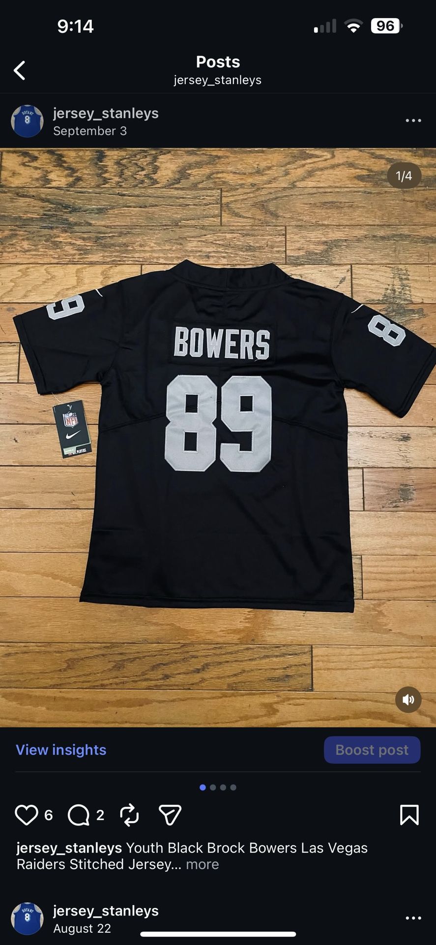 Adult Youth And Women’s Brock Bowers Los Vegas Raiders Football Jersey