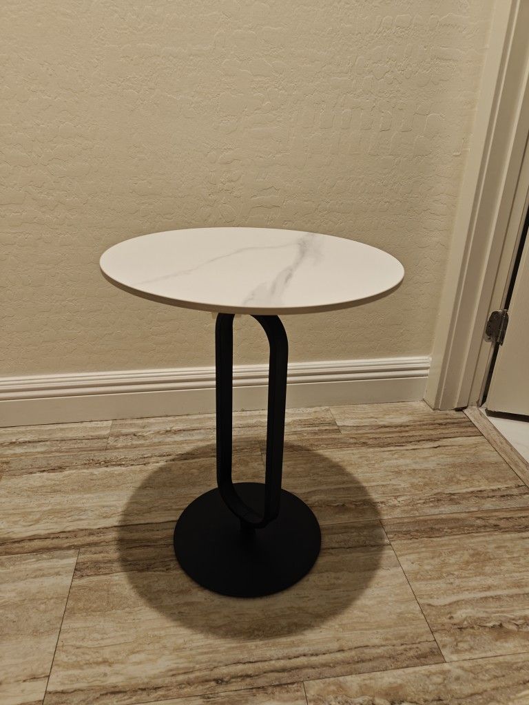 Modern Marble Bar Round Table Modern Sofa Side End Table Coffee Tray Side Desk for Couch Living Room Bedroom
