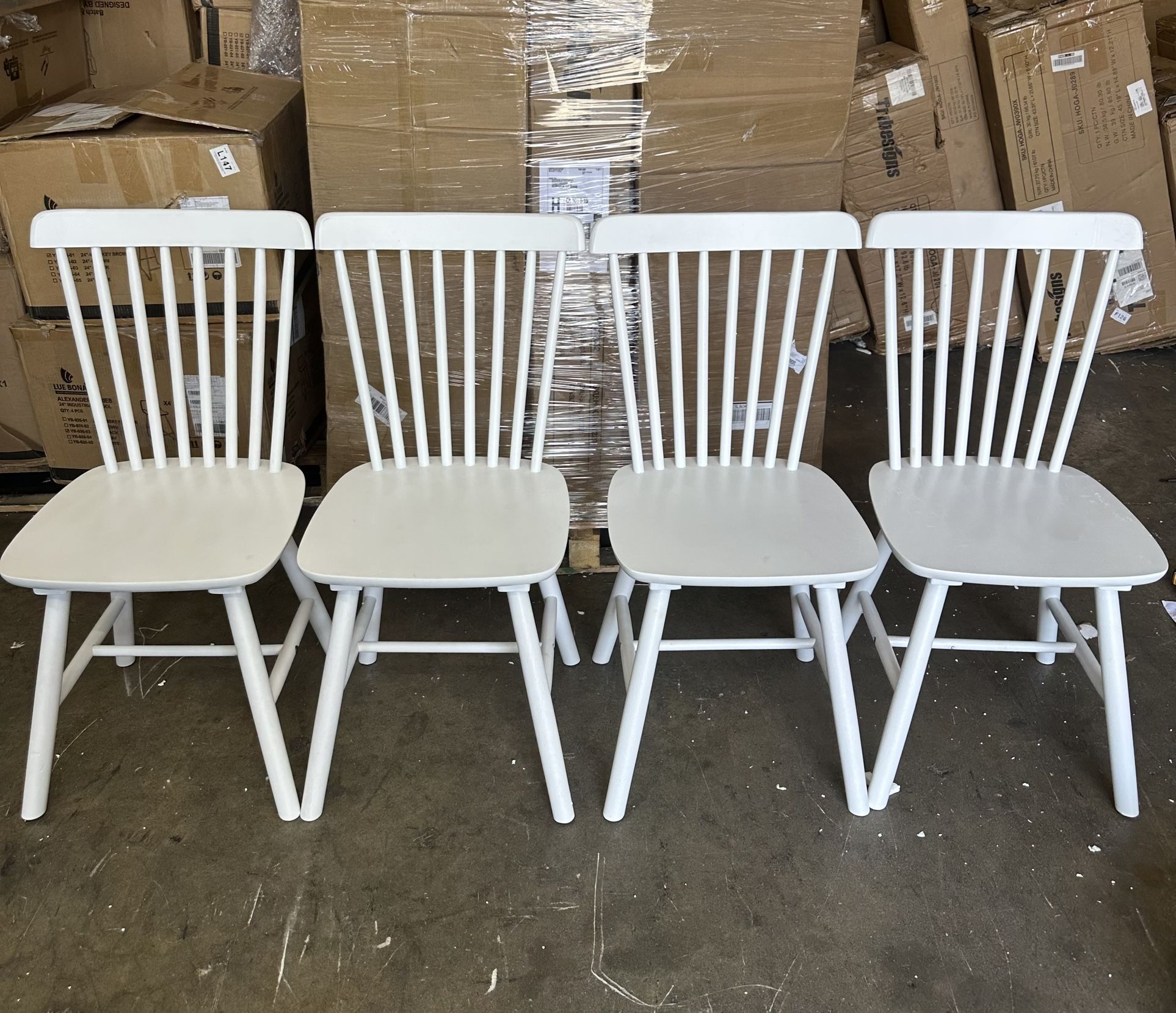 Assembled Windsor Dining Chair, Dining Chairs Set of 4 Spindle Back Wood Dining Chair, Kitchen Chairs Wooden, Farmhouse Dining Chairs for Kitchen and