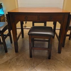 Wood dining table set