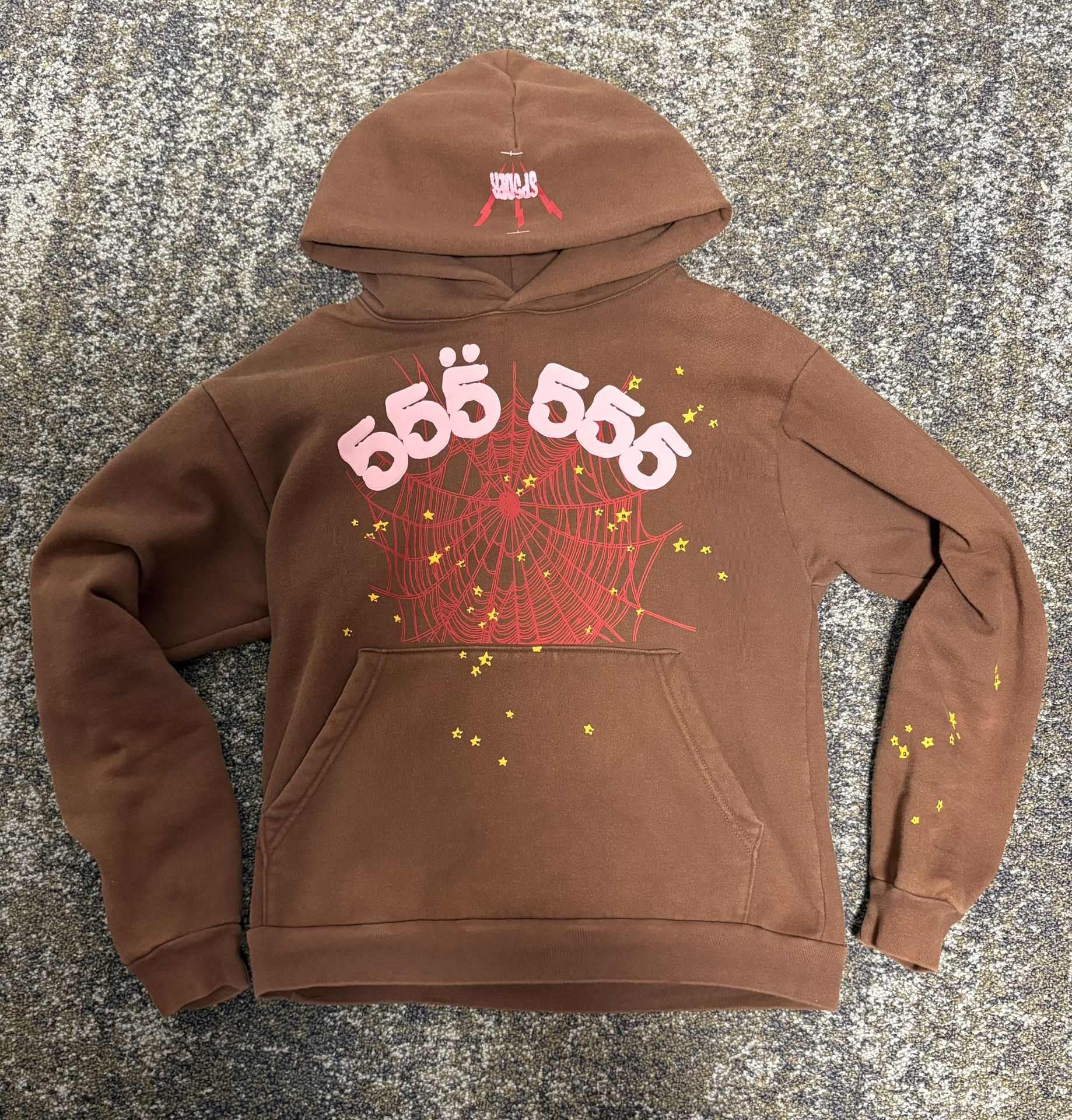 Brown Angel Number Sp5der Hoodie