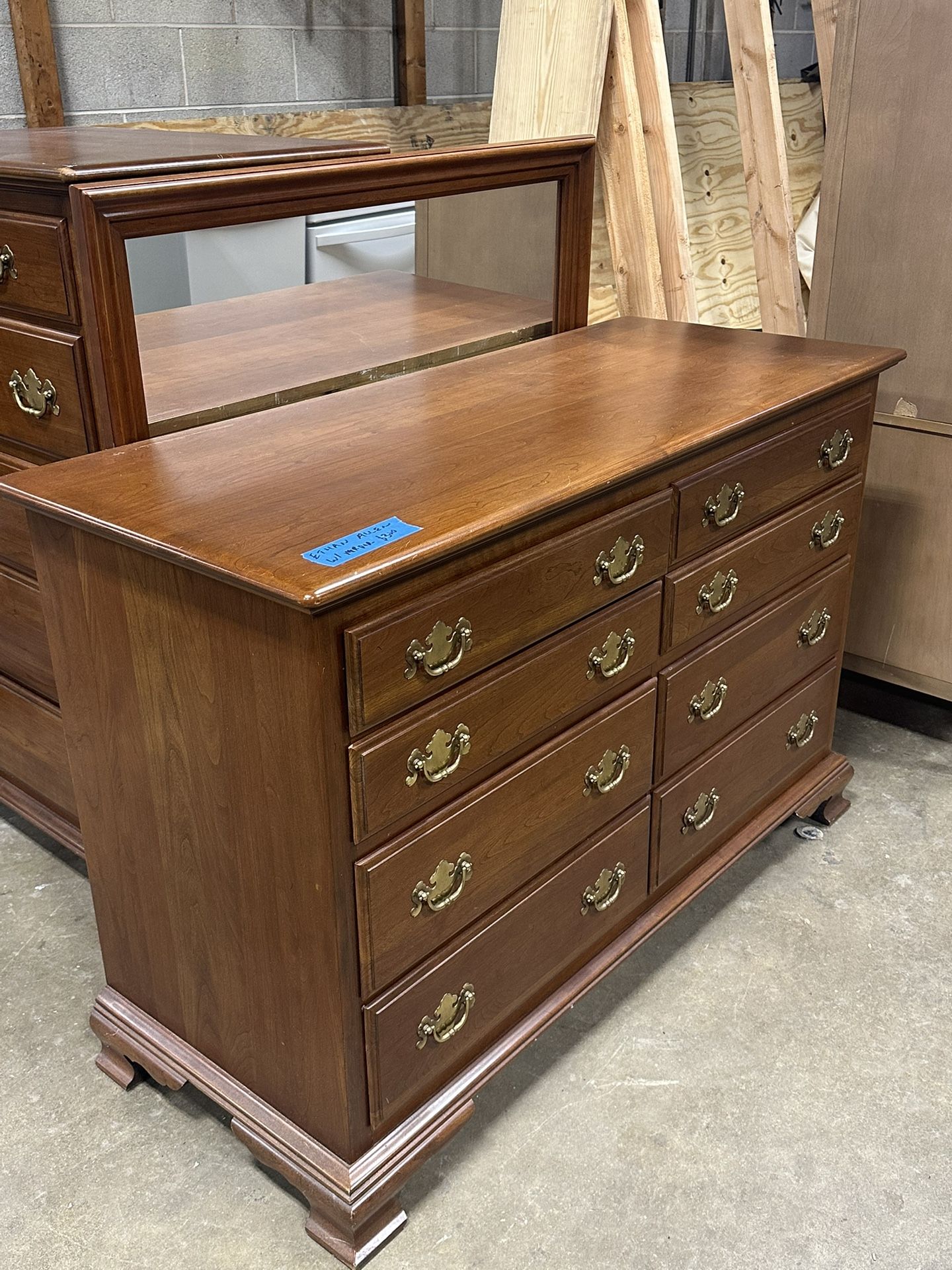 Wooden dresser from the Ethan Allen brand.