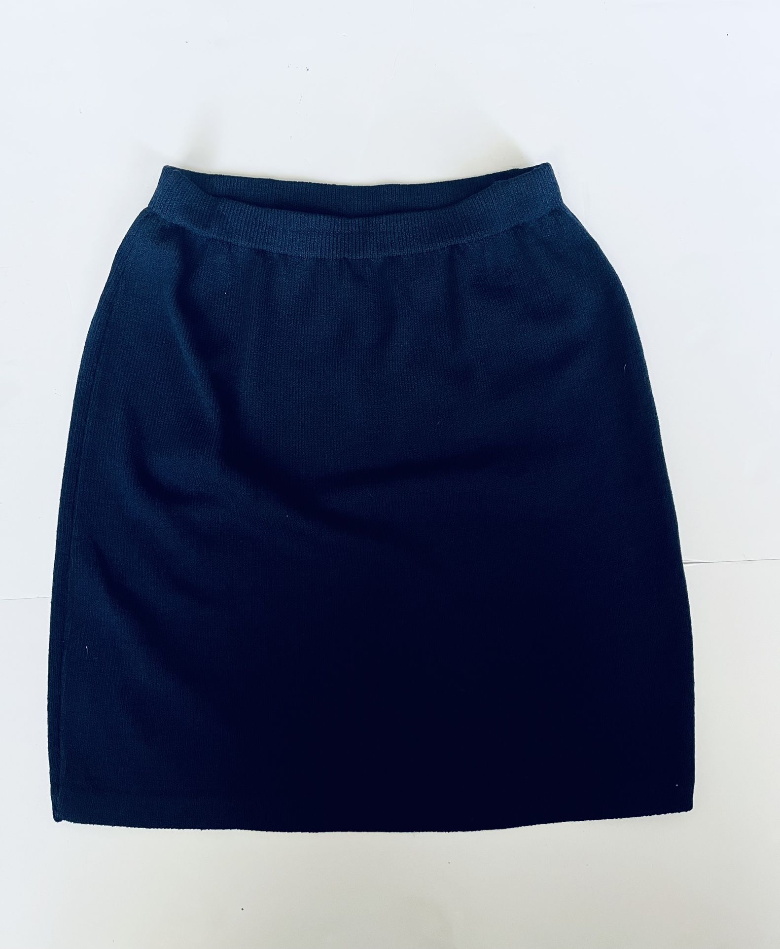 St John Basics Skirt Women’s Size 8 Santana Knit Pencil Pull On Career Work Blue