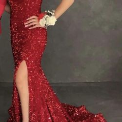 Sherri Hill- One Shoulder Sequin Prom Dress