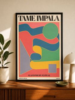 Tame Impala Poster Framed 36”x24”- Music Festival