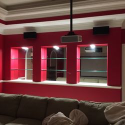 Mirrors and glass shelves