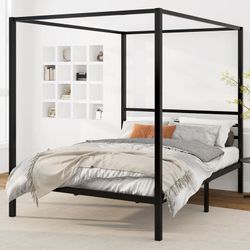 Full size metal canopy bed frame