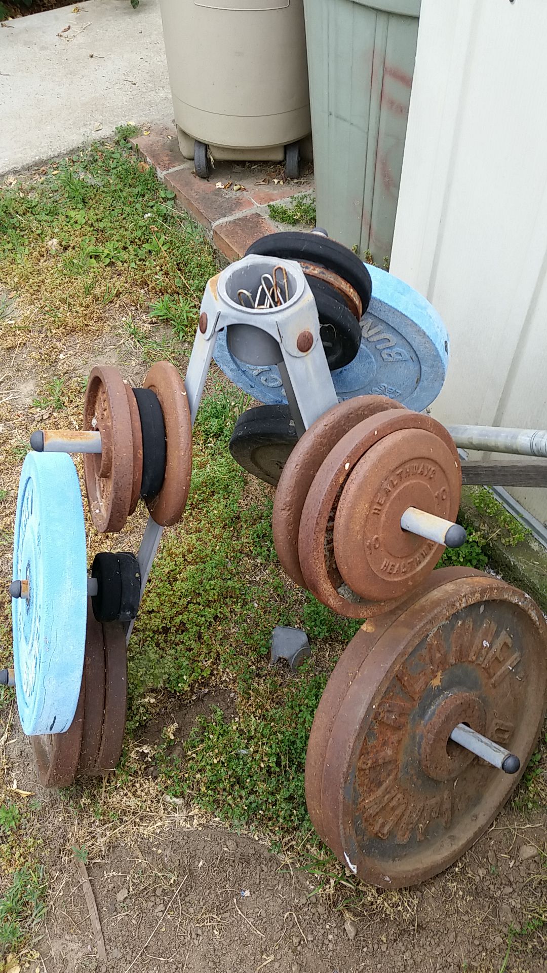 150# +, weights, 1-6'foot bench bar, 2- curling bars, with accessories La Puente area