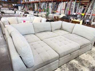 Thomasville Tisdale grey boucle couch from Costco