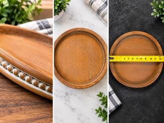 🪵✨ WOODEN DECORATIVE TRAY – $8 ✨🪵