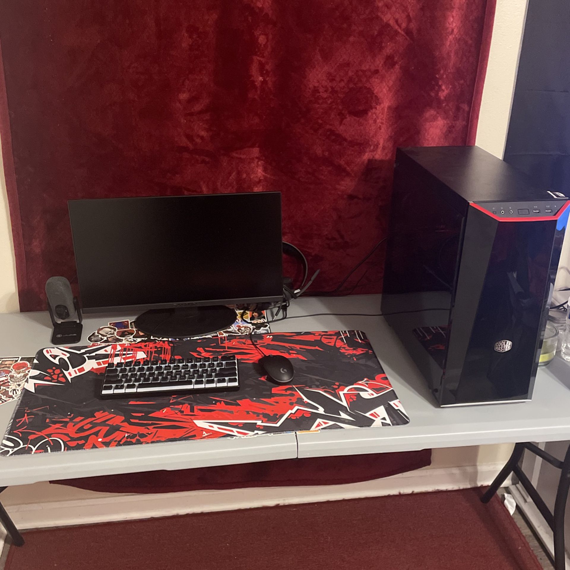 Red budget gaming PC SetUp