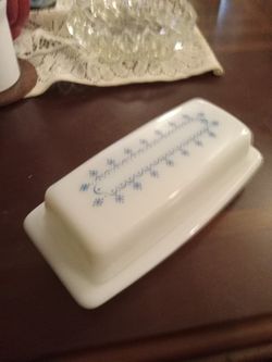 Vintage Pyrex Snow Flake Butter Dish...$40