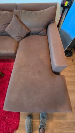 Free Brown Fabric Sectional Sofa