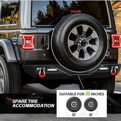 Jeep Jl Off-road New Rear Bumper With Led Lights Very Slight Shipping Damage See Photo