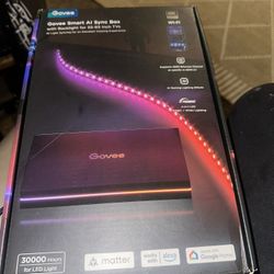 Govee - AI Gaming & TV Sync Box Kit 2 with HDMI 2.1, 4K@144Hz, 4-in-1 RGBWIC Lighting for 55–65 inch TVs - Mul