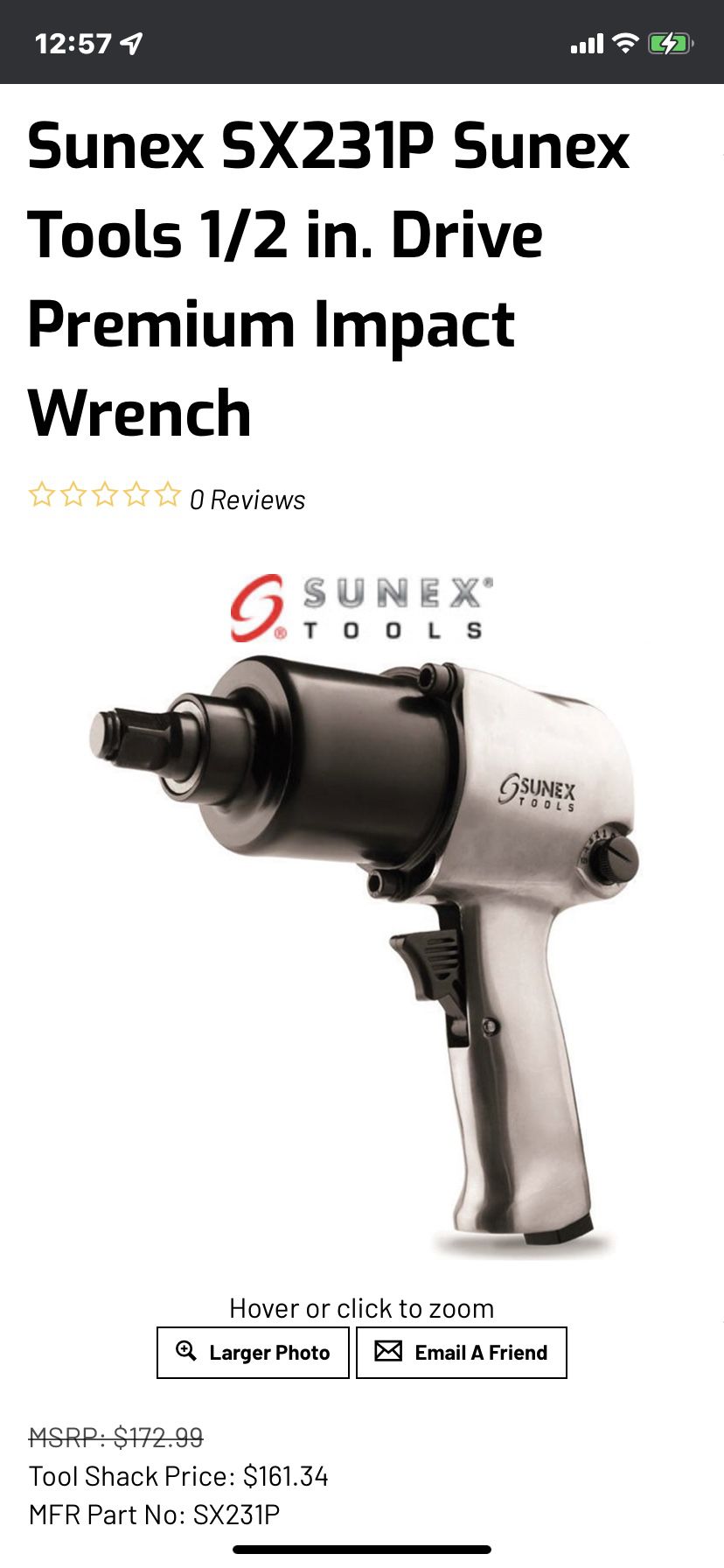 Sunex Heavy Duty Half-inch impact gun Brand new in the box with the factory warranty
