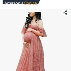Pink Maternity dress for photoshoot or Baby Shower 