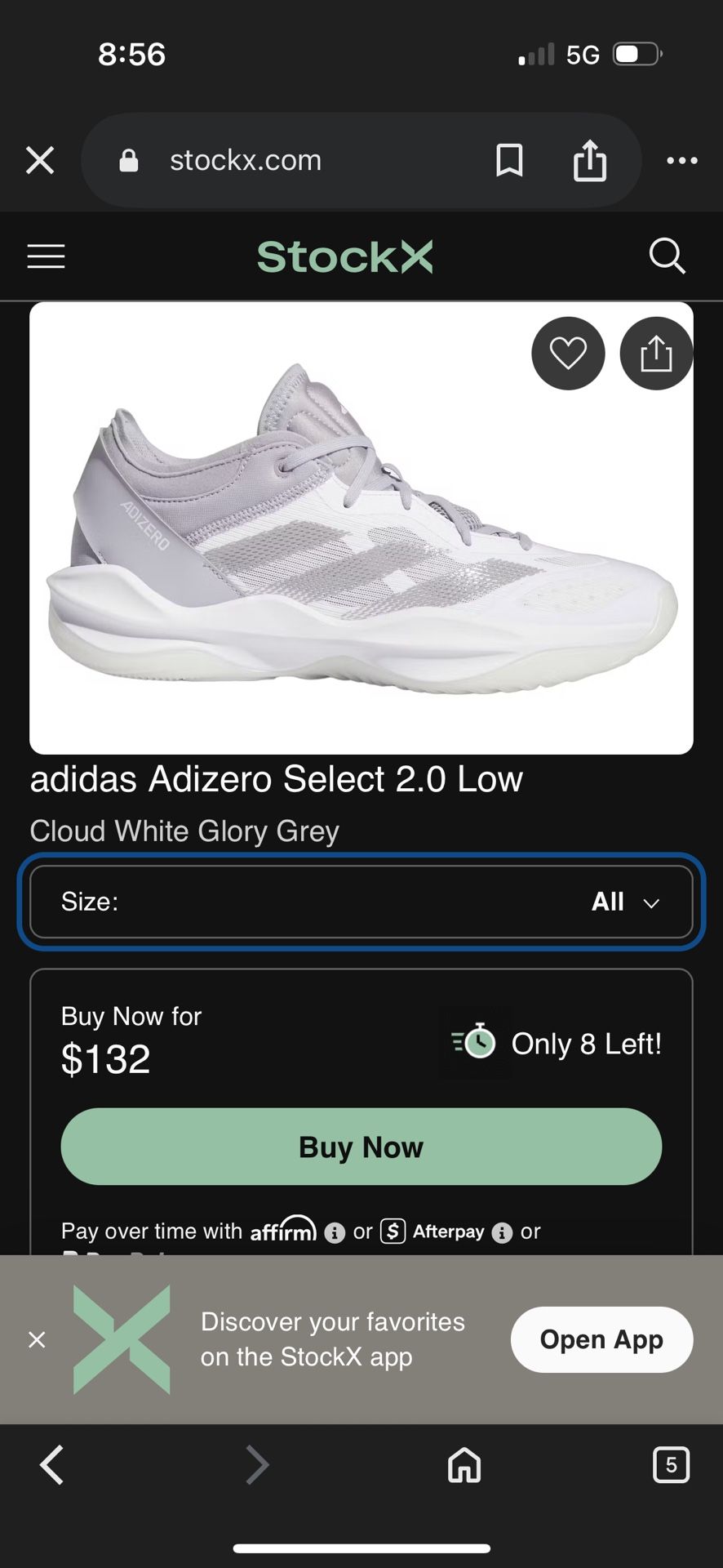 adidas Adizero Select 2.0 Low Size 11.5