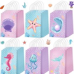 Outus 24 Pcs Mermaid Birthday Party Favor Bags