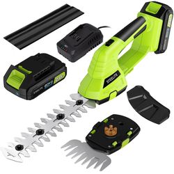 STEELITE Hedge Trimmer Cordless, 21V Handheld Shrub & Bush Trimmer Electric with 2.0Ah Battery, Fast Charger, Mini Grass Trimmer for Effortless Trimmi